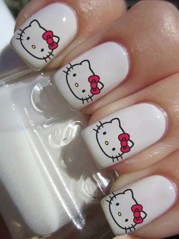 Hello Kitty Gel Nail Designs