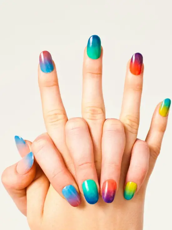 Rainbow Gel Nail Design
