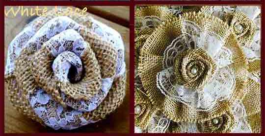 Burlap And Lace Flower