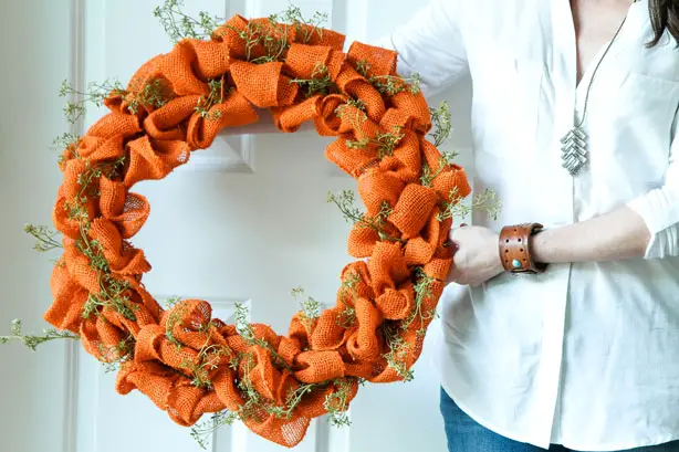 Burlap Pumpkin Wreath Ideas