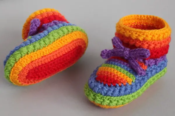 Crochet Baby Booties Daisy Stitch Pattern