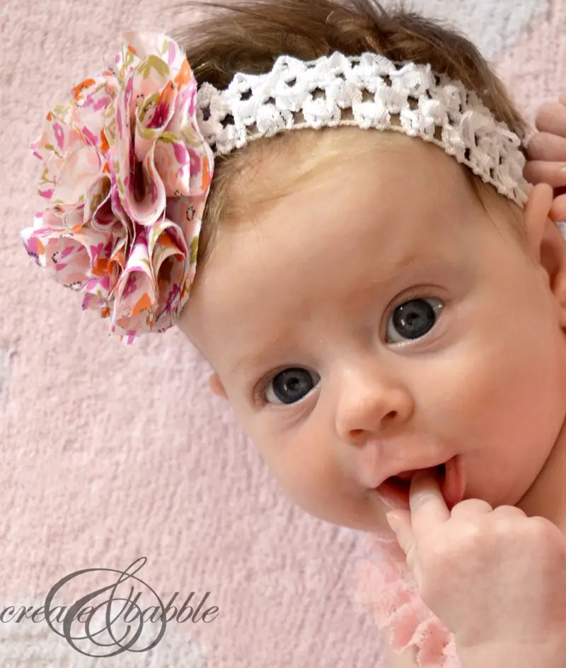 Crochet Headband With Flower For Baby