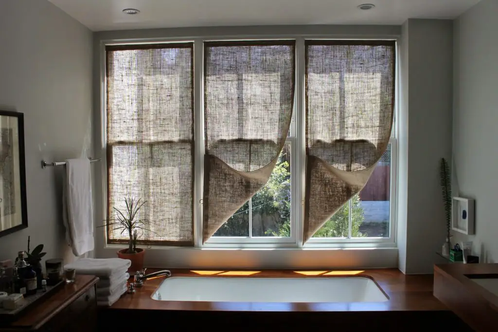 DIY Brown Burlap Curtains