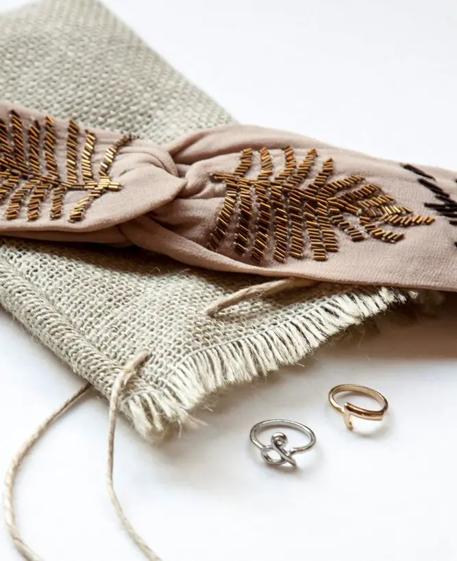 Decorated Burlap Gift Bags and Pouch