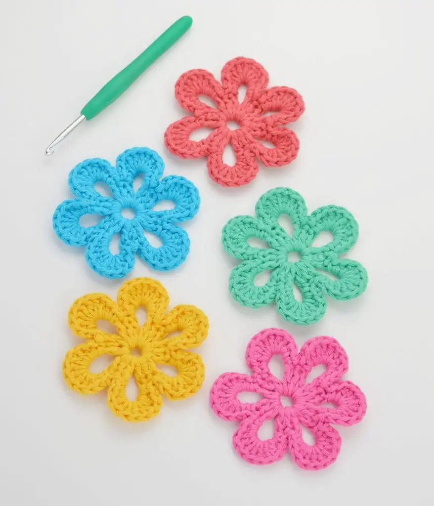Flat Crochet Flower Pattern