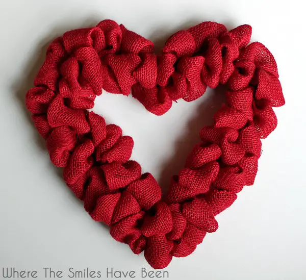 How To Make A Burlap Heart Wreath