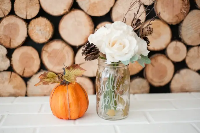 Mason Jar Fall Flower Arrangements