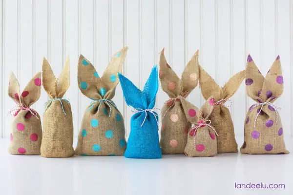 Simple Burlap Easter Gift Bags