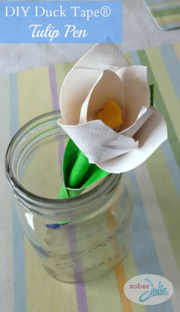 Duct Tape Tulip Flower Pen