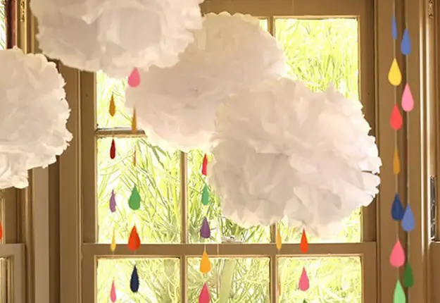 Tissue Paper Pom Poms Baby Shower DIY