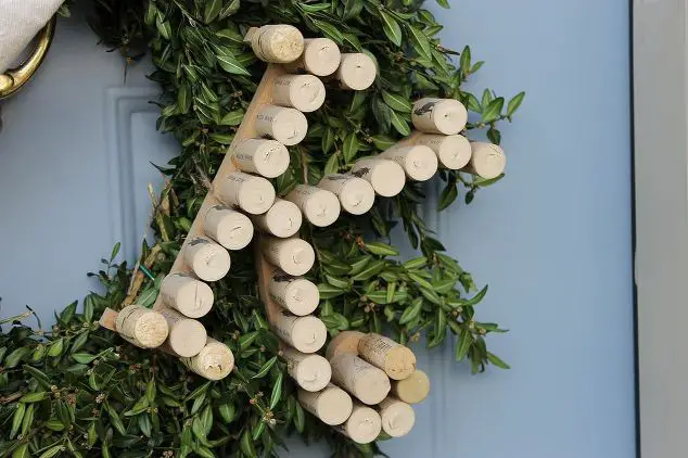 Wine Cork Monogrammed Boxwood Wreath
