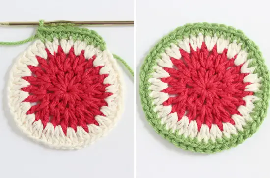 Crochet Watermelon Coaster Designs