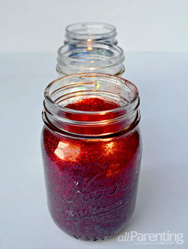 DIY Glitter Mason Jar Candles
