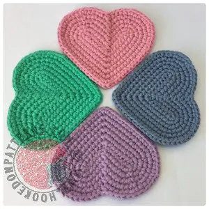 Heart Shaped Crochet Coaster Pattern