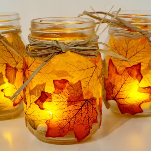 Mason Jar Candle Holders for Autumn