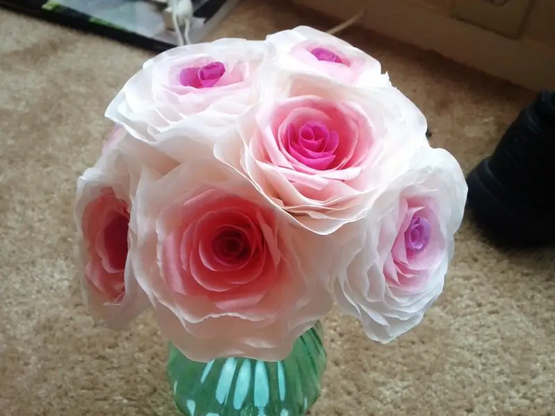 Paper Flowers made From Coffee Filters
