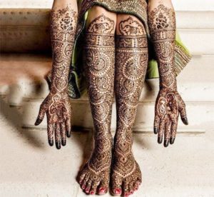 Bridal Mehndi Design for Full Hands and Legs