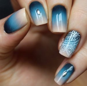 Blue Gel Nail Designs