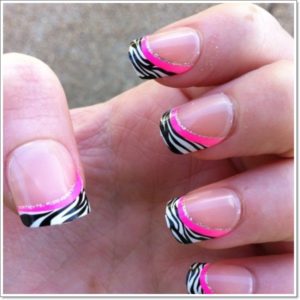 Zebra Gel Nail Designs