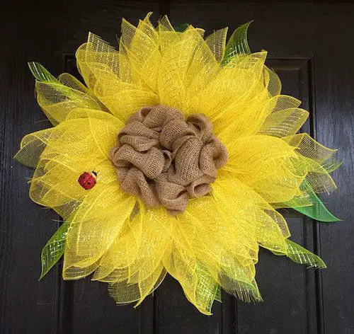 Burlap Sunflower Wreath DIY Ideas
