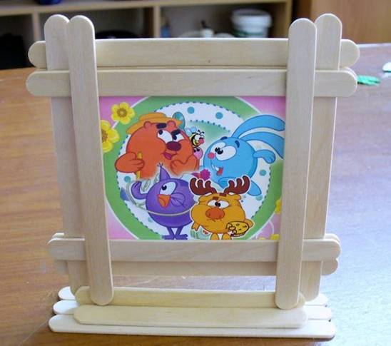 how to make photo frame with icecream sticks step by step