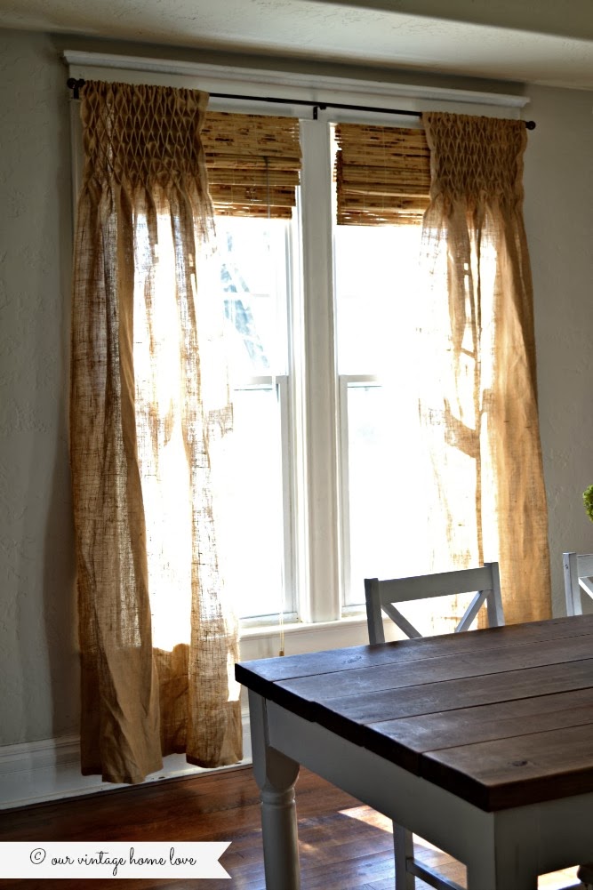 Smocked Burlap Curtains DIY IDeas