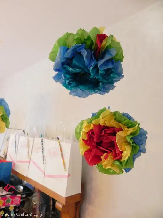 Multi Colored Tissue Paper Pom Poms DIY