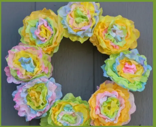 Coffee Filter Easter Wreath