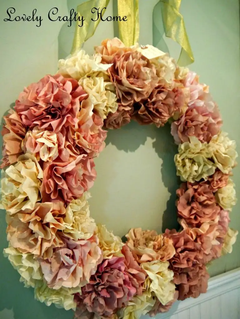 Pink Coffee Filter Wreath