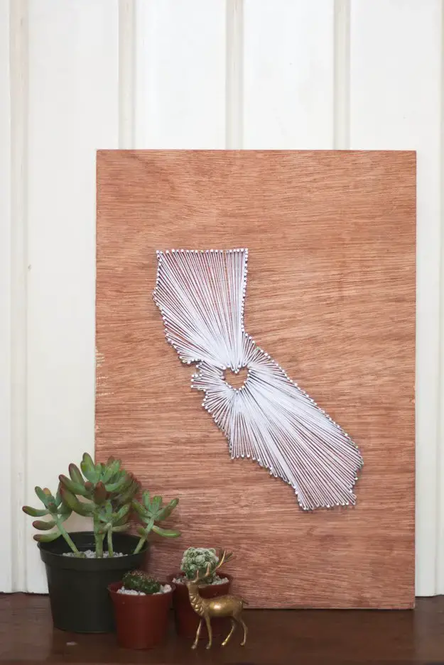 DIY State String Art Pattern