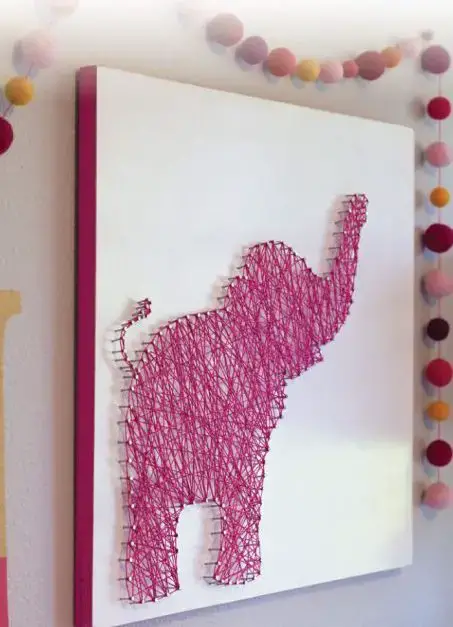 Elephant String Art Pattern DIY