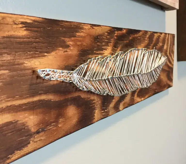 Feather Shaped String Art