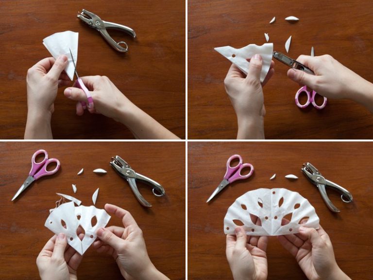 26 Easy DIY Coffee Filter Snowflakes Patterns & Tutorials