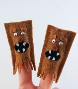 Felt Wookie Finger Puppets