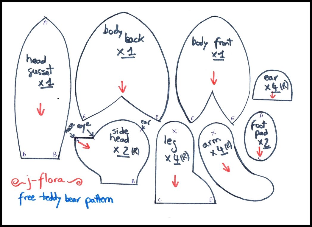 Printable Memory Bear Pattern