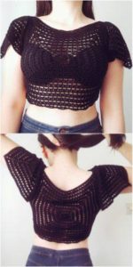 Geometric Crochet Crop Top