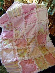 Pink Rag Quilt for Baby