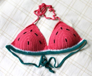 Crochet Watermelon Bikini Top