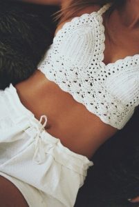 High Neck Crochet Bikini