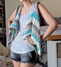 Crochet Shawl with Arm Holes