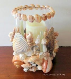 Seashell Hurricane Candle Holder