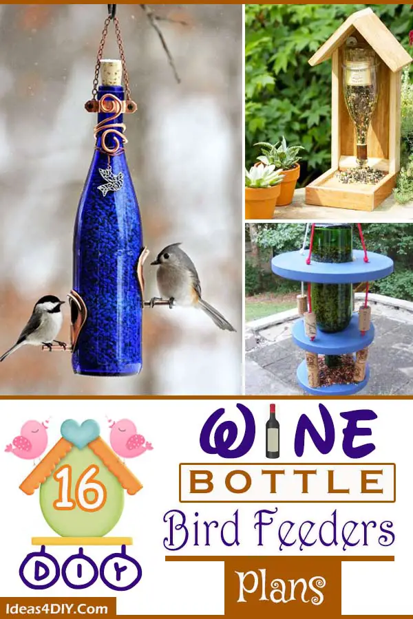 16 DIY Wine Bottle Bird Feeders Plans