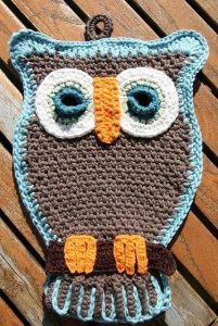 Crochet Owl Dishcloth