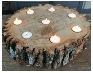 Fireplace Log Candle Holder