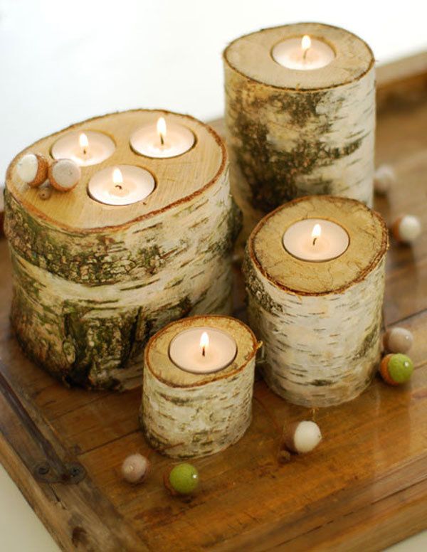 New Log Candle Holder for Simple Design