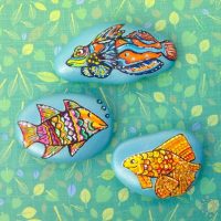 Painted Fish Stones