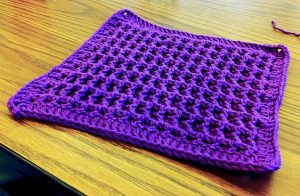 Waffle Weave Crochet Dishcloth