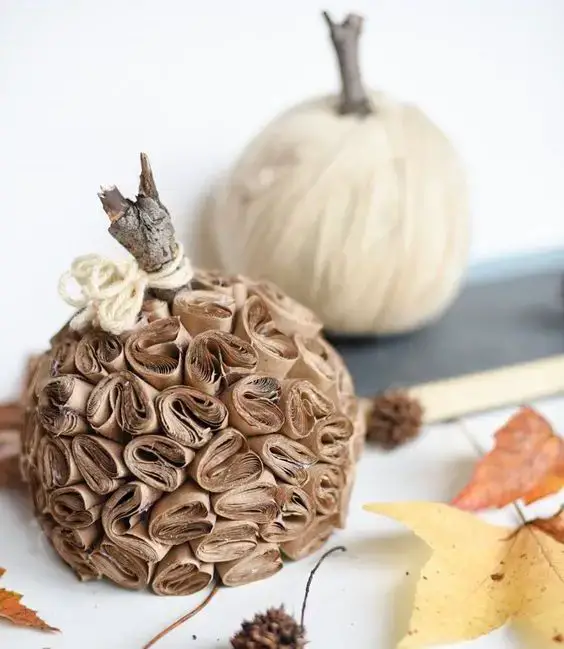 Brown Paper Pumpkin Craft