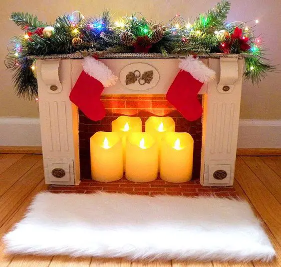 Cardboard Fireplace DIY