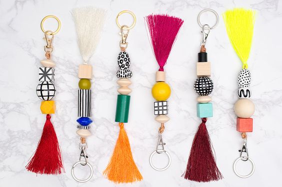 DIY Wood Bead Keychains